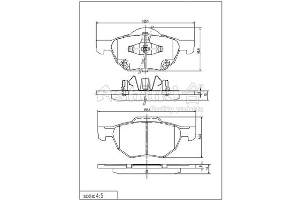 Bremsbelagsatz, Scheibenbremse Vorderachse Ashuki H025-60 von Ashuki