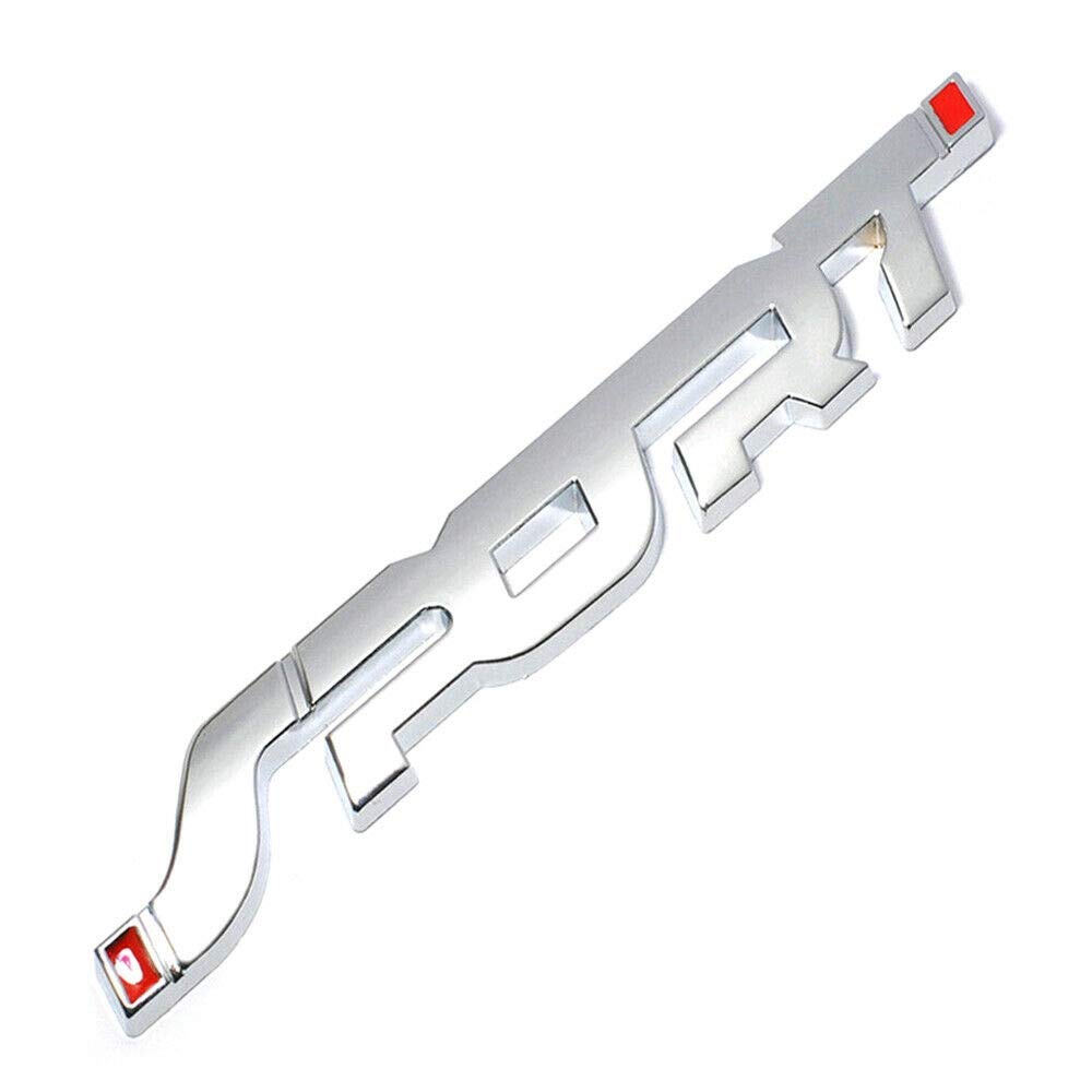 Asinfter Sport Logo Emblem Auto Kofferraum KotflüGel Abzeichen 3D Aufkleber Metall Aufkleber ZubehöR Silber von Asinfter