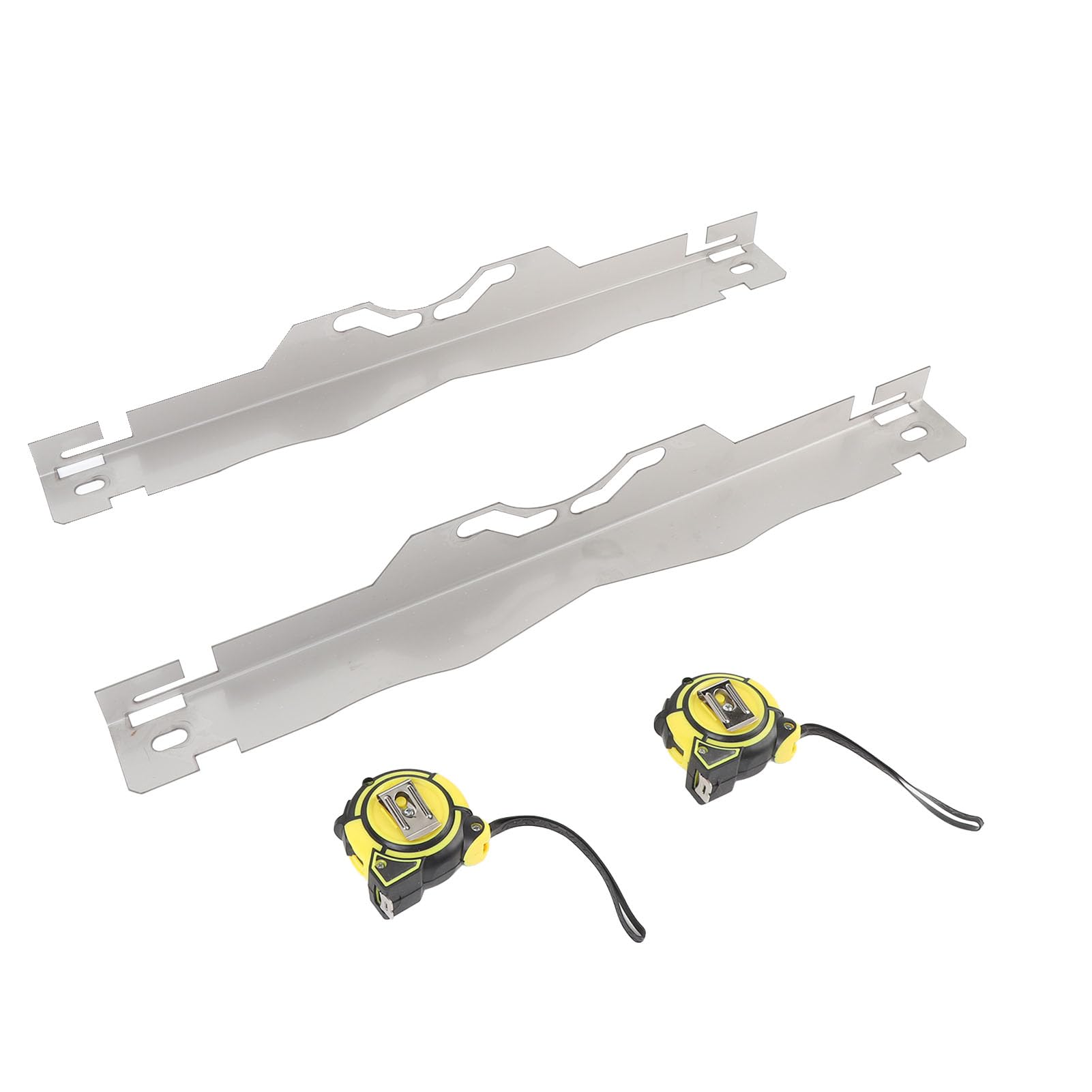 Asixxsix Spurplatten-Radausrichtungswerkzeug, Edelstahlplatten, mit 2 Stück 3-Meter-Maßbändern, Aufhängelöchern Zur Einfachen Aufbewahrung an der Wand, Silber, für Autos, Limousinen, SUVs Asixxsix Spurplatten-Radausrichtungswerkzeug, Edelstahlplatten, mit 2 Stück 3-Meter-Maßbändern, Aufhängelöchern Zur Einfachen Aufbewahrung an der Wand, Silber, für Autos, Limousinen, SUVs von Asixxsix
