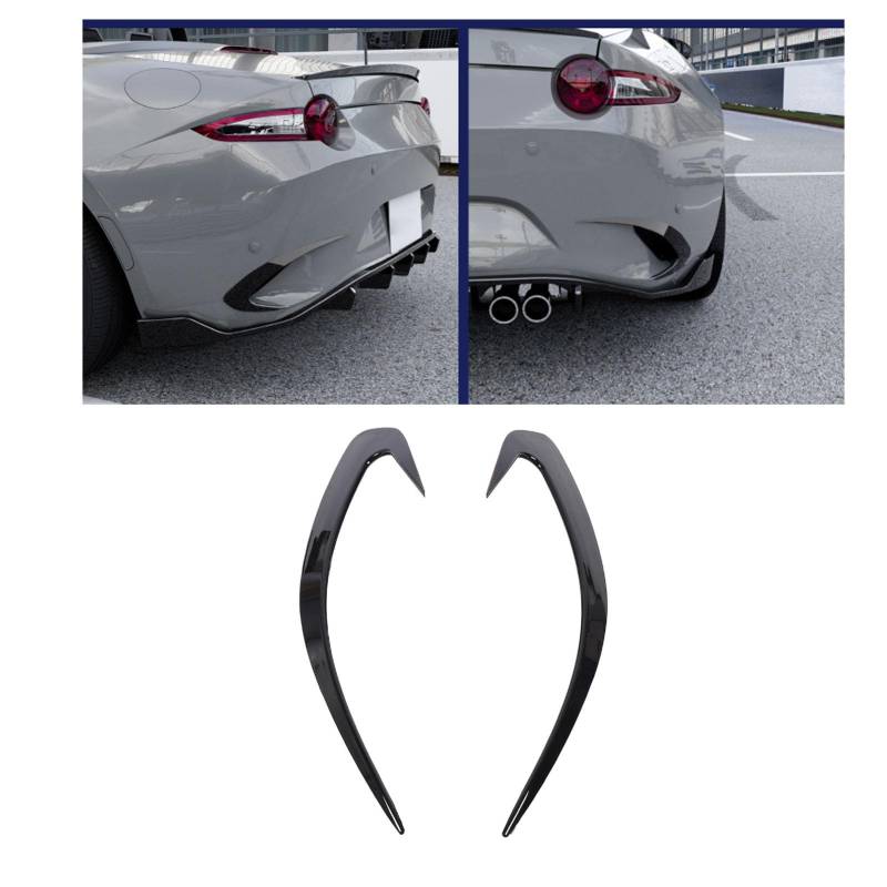 Paar Heckspaller Splitter Spoiler -Lüftungsabdeckung, Hintere Stoßfänger Splitter Flossen für Miata ND 2016+, Auto Heck -Stoßfänger Splitter Spoiler Air Entlüftungsabdeckung von Asixxsix