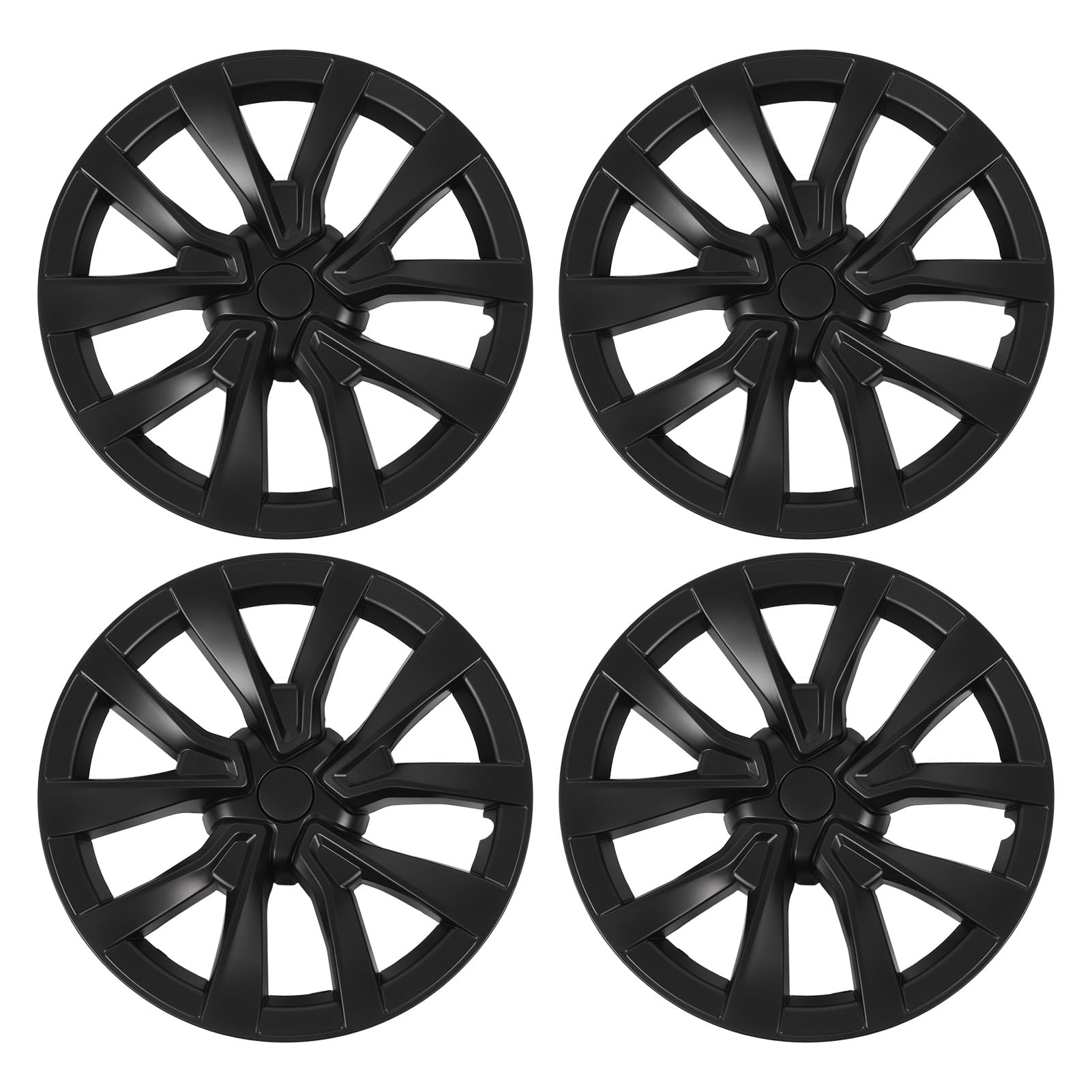 Radabdeckung für Modell 3 (2017 Bis 2023), 18-Zoll-Radkappen, 4 Stück Vollständig Umwickelte Radkappen, Felgenschutz, Radabdeckung, Ersatz,Modell 3 (Matt-schwarz) von Asixxsix