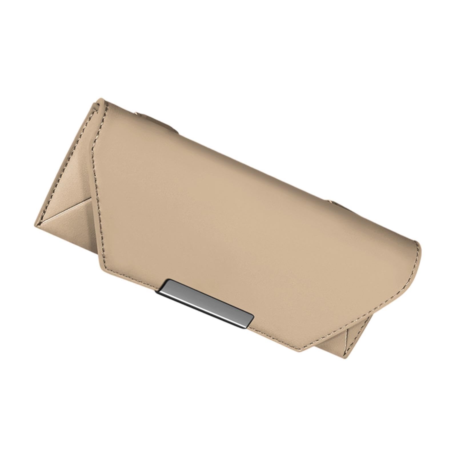 AsrMyjcx Sonnenbrillenhalter für Auto-Sonnenblende, universell, einfache Installation, Reisezubehör, Fahrzeug-Visier-Zubehör, Brillen-Aufbewahrungsbox, Beige von AsrMyjcx