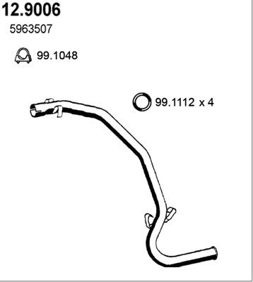 Abgasrohr hinten Asso 12.9006 von Asso