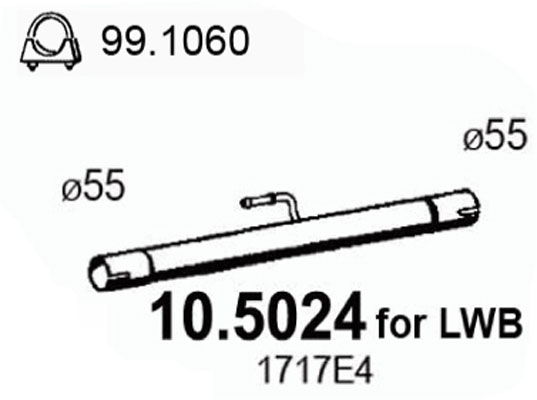 Abgasrohr mitte Asso 10.5024 von Asso