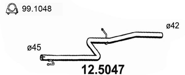 Abgasrohr mitte Asso 12.5047 von Asso