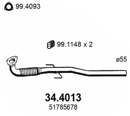 Abgasrohr mitte Asso 34.4013 von Asso