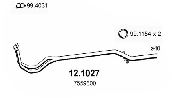 Abgasrohr vorne Asso 12.1027 von Asso