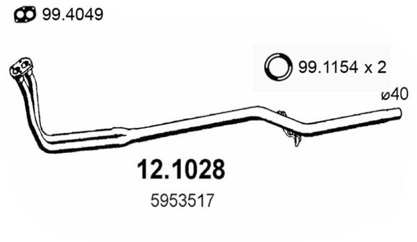 Abgasrohr vorne Asso 12.1028 von Asso