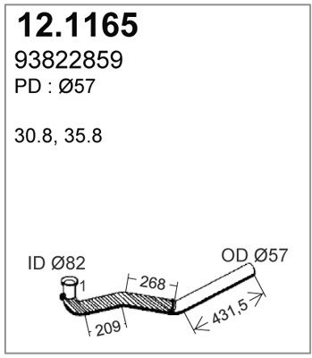 Abgasrohr vorne Asso 12.1165 von Asso