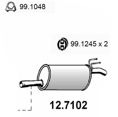 Endschalldämpfer Asso 12.7102 von Asso