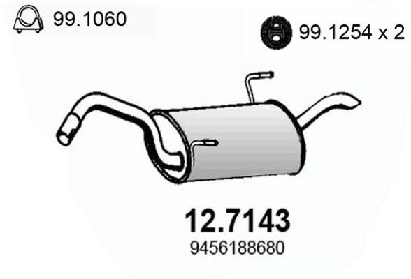 Endschalldämpfer Asso 12.7143 von Asso