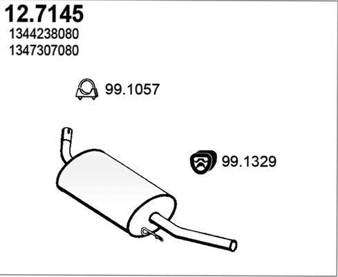 Endschalldämpfer Asso 12.7145 von Asso