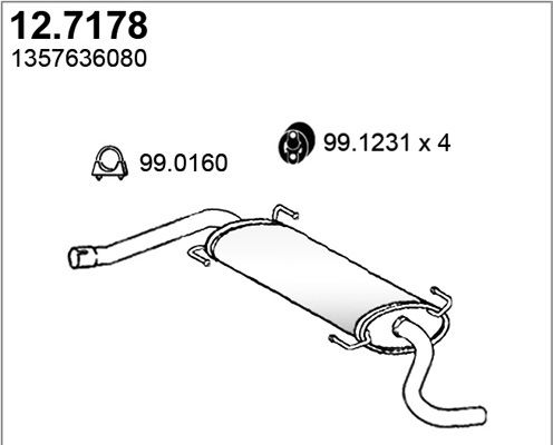 Endschalldämpfer Asso 12.7178 von Asso