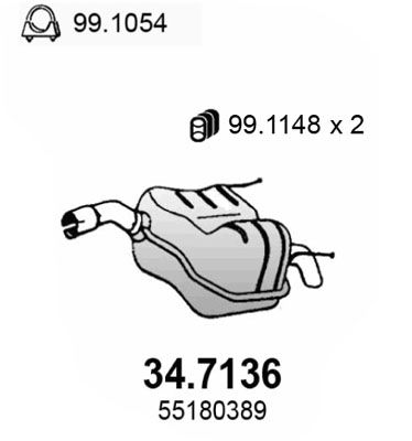 Endschalldämpfer Asso 34.7136 von Asso