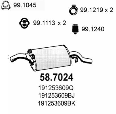 Endschalldämpfer Asso 58.7024 von Asso