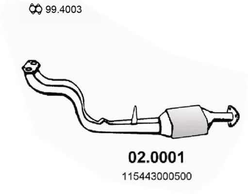 Katalysator vorne Asso 02.0001 von Asso