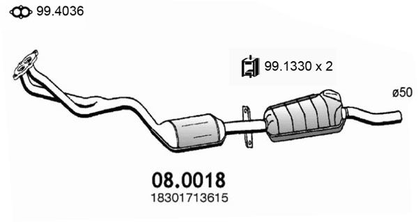 Katalysator vorne Asso 08.0018 von Asso