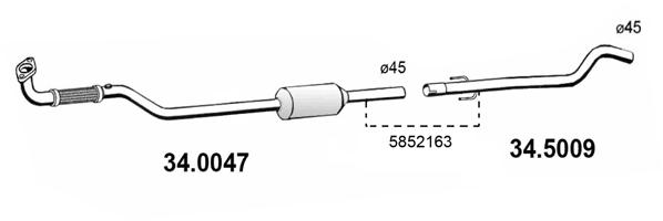 Katalysator vorne Asso 34.0047 von Asso