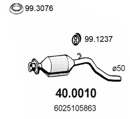 Katalysator vorne Asso 40.0010 von Asso