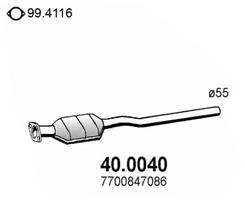 Katalysator vorne Asso 40.0040 von Asso