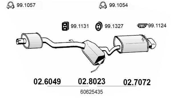 Mittel-/Endschalldämpfer Asso 02.8023 von Asso