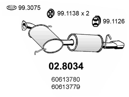 Mittel-/Endschalldämpfer Asso 02.8034 von Asso