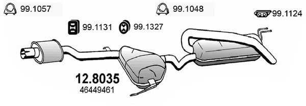 Mittel-/Endschalldämpfer Asso 12.8035 von Asso