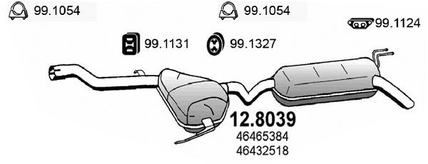 Mittel-/Endschalldämpfer Asso 12.8039 von Asso