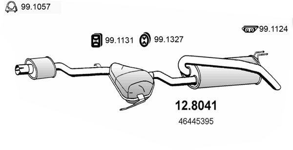 Mittel-/Endschalldämpfer Asso 12.8041 von Asso