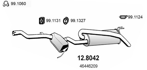 Mittel-/Endschalldämpfer Asso 12.8042 von Asso