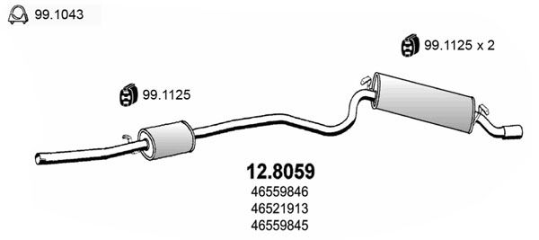 Mittel-/Endschalldämpfer Asso 12.8059 von Asso