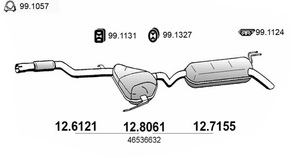 Mittel-/Endschalldämpfer Asso 12.8061 von Asso