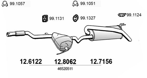 Mittel-/Endschalldämpfer Asso 12.8062 von Asso