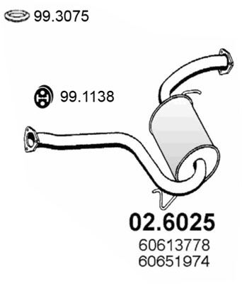 Mittelschalldämpfer Asso 02.6025 von Asso