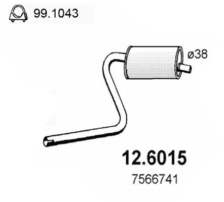 Mittelschalldämpfer Asso 12.6015 von Asso