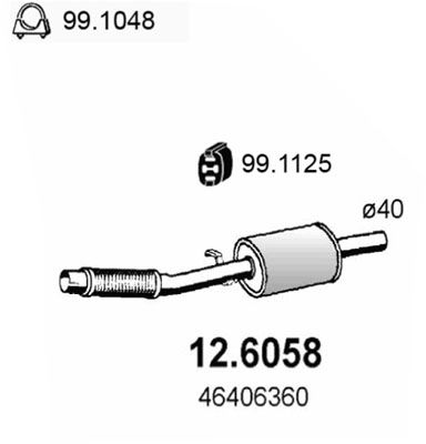 Mittelschalldämpfer Asso 12.6058 von Asso