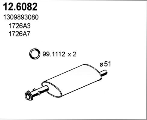 Mittelschalldämpfer Asso 12.6082 von Asso