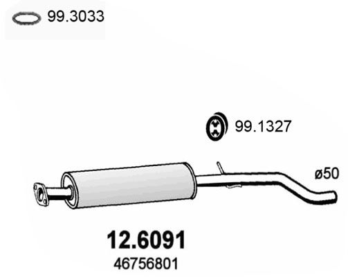 Mittelschalldämpfer Asso 12.6091 von Asso