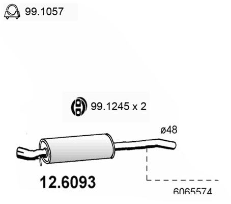 Mittelschalldämpfer Asso 12.6093 von Asso