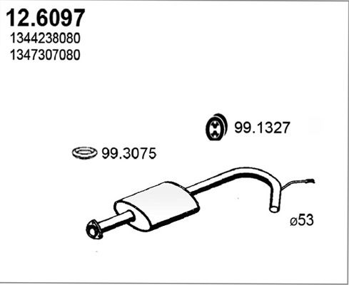 Mittelschalldämpfer Asso 12.6097 von Asso