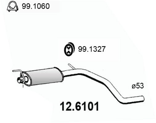 Mittelschalldämpfer Asso 12.6101 von Asso