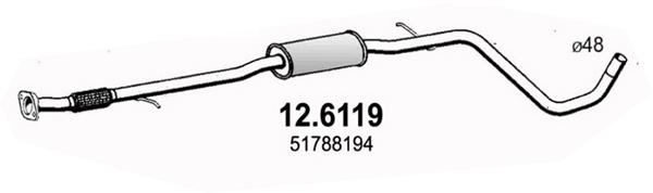 Mittelschalldämpfer Asso 12.6119 von Asso