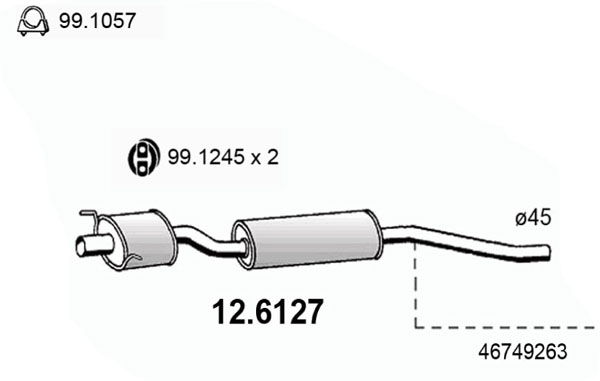 Mittelschalldämpfer Asso 12.6127 von Asso