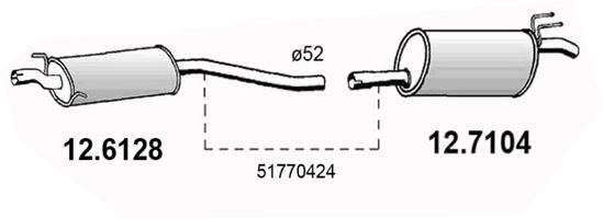 Mittelschalldämpfer Asso 12.6128 von Asso