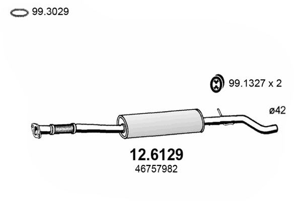 Mittelschalldämpfer Asso 12.6129 von Asso