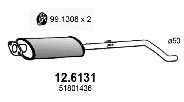 Mittelschalldämpfer Asso 12.6131 von Asso