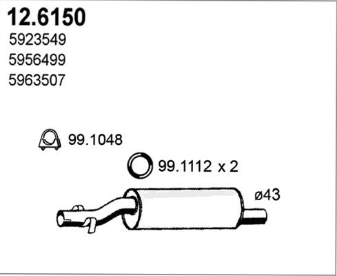 Mittelschalldämpfer Asso 12.6150 von Asso