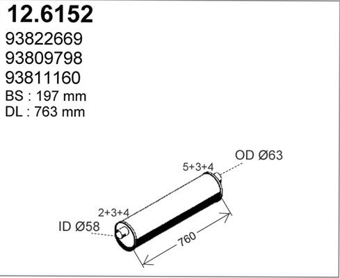 Mittelschalldämpfer Asso 12.6152 von Asso