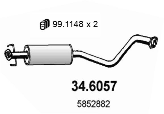 Mittelschalldämpfer Asso 34.6057 von Asso