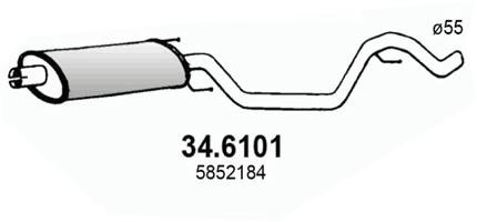 Mittelschalldämpfer Asso 34.6101 von Asso